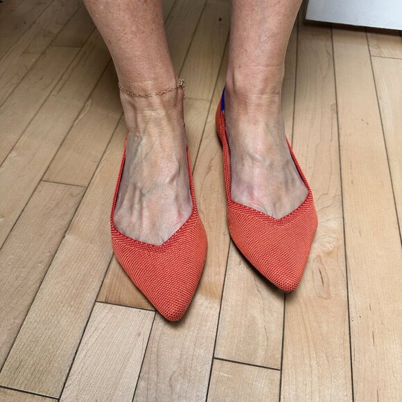 ROTHYS The Point Best Selling Flats Size 9 Orange Colorway - Picture 7 of 12